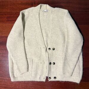 Zara Cream Knit Cardigan with Button Detail